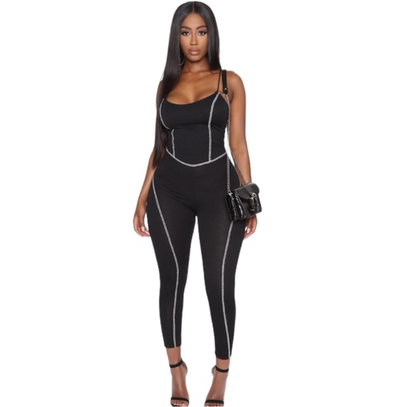 Fashion Nova Pants - Fashion Nova Run Free Jumpsuit Size Large